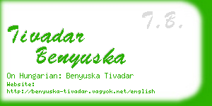 tivadar benyuska business card